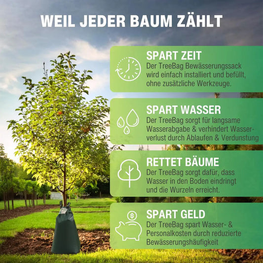 Treebag PVC Bewässerungssack 75L Grün zur Baumbewässerung