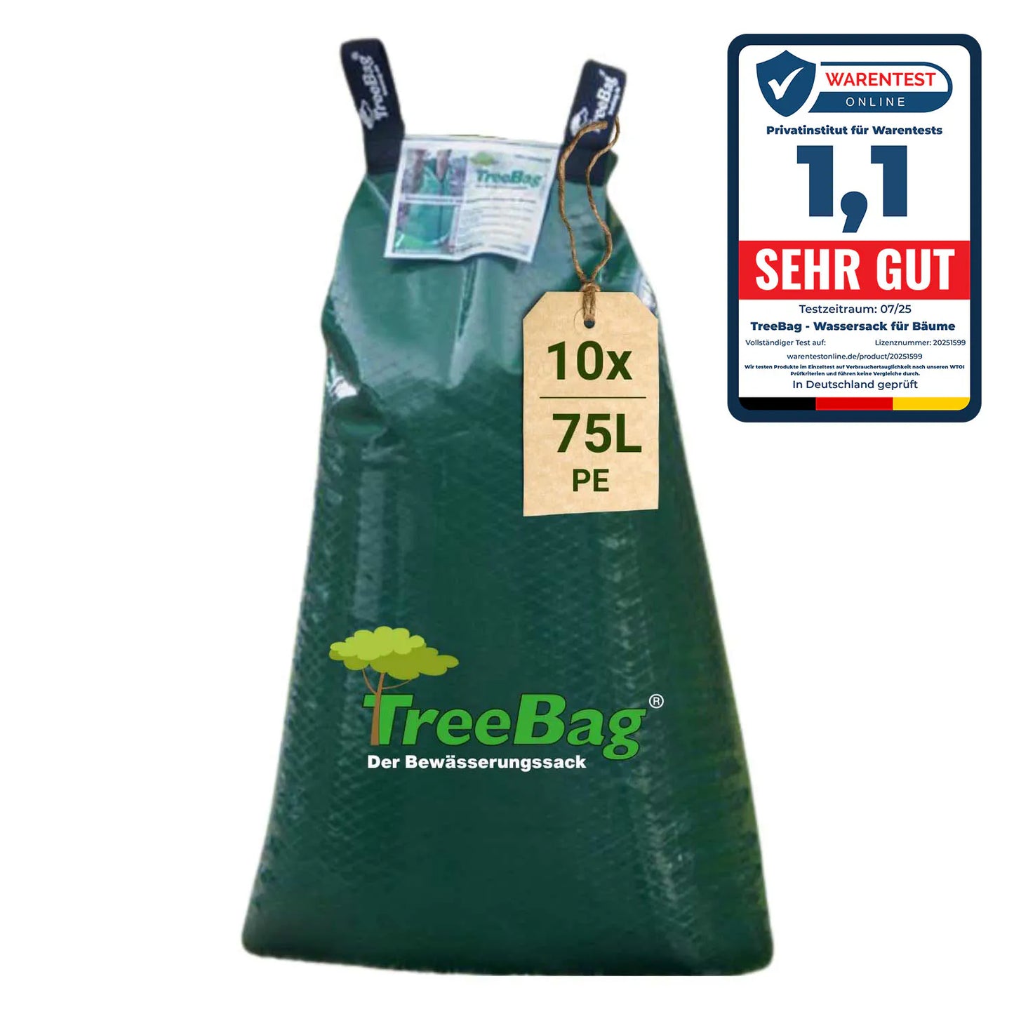 Treebag PE Bewässerungssack 75L Grün zur Baumbewässerung Produktbild 10 Stück