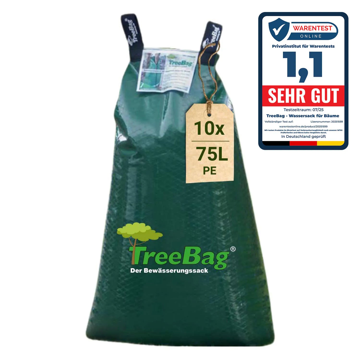 Treebag PE Bewässerungssack 75L Grün zur Baumbewässerung Produktbild 10 Stück