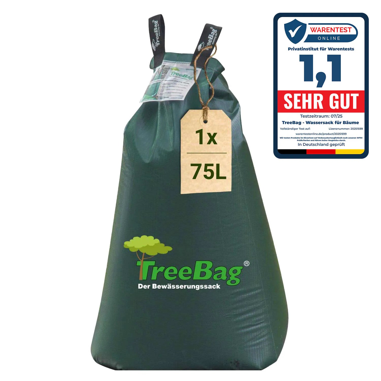 Treebag PVC Bewässerungssack 75L Grün zur Baumbewässerung Produktbild 1 Stück