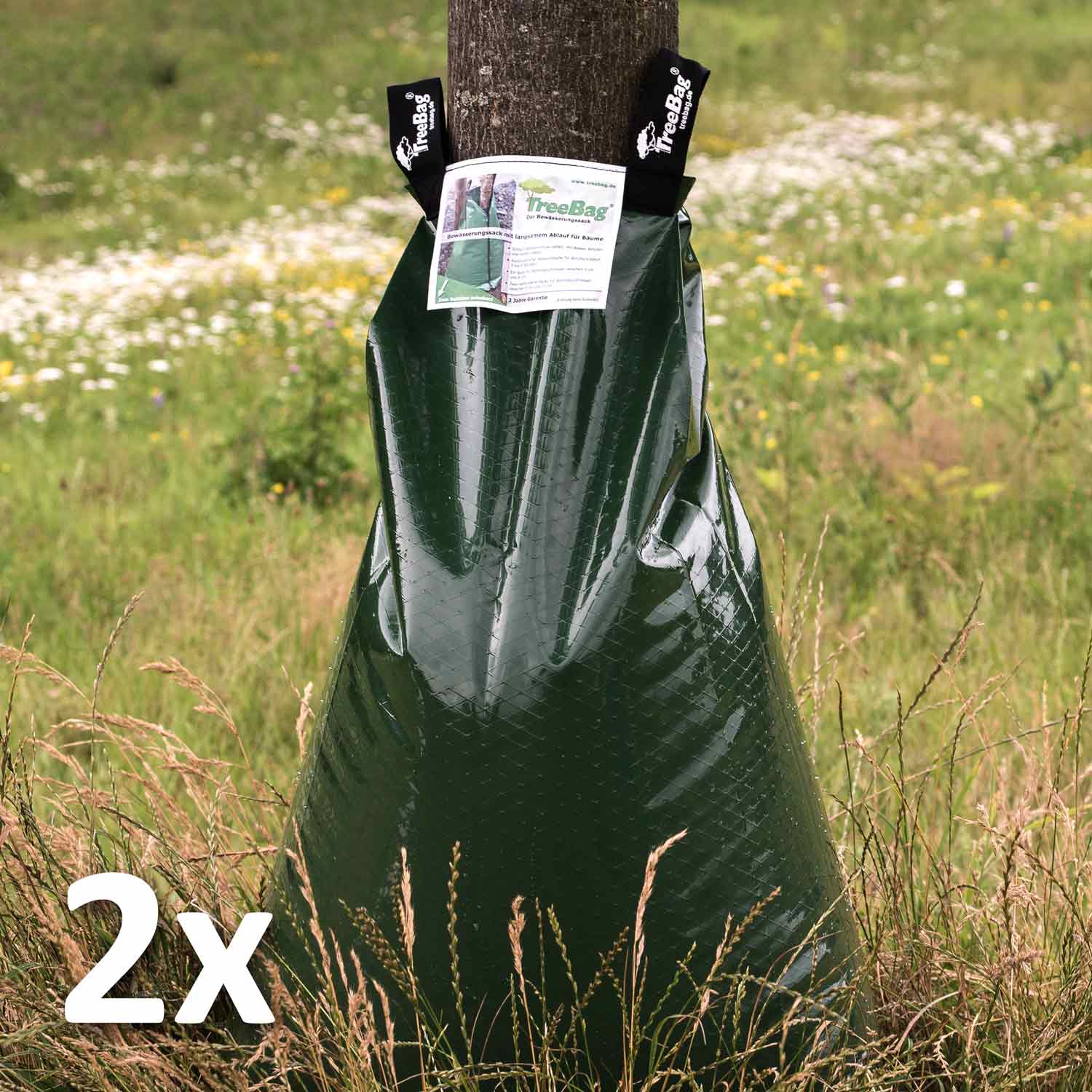 TreeBag PE Baum Bewässerungssack Grün 2 Stück